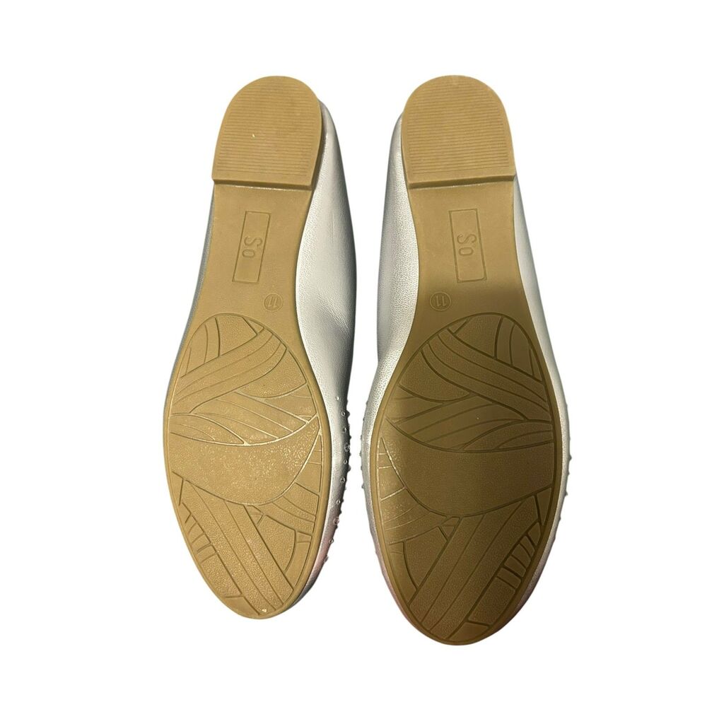 Silver Rhinestone Ballet Flats - Picture 3 of 4